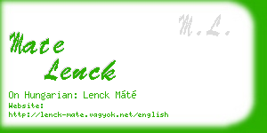 mate lenck business card